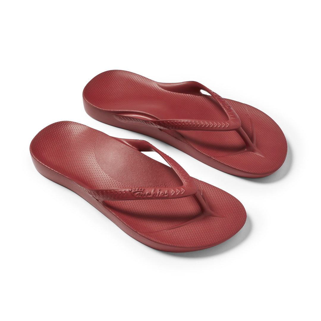 ARCHIES Arch Support Thongs - Sangria Red