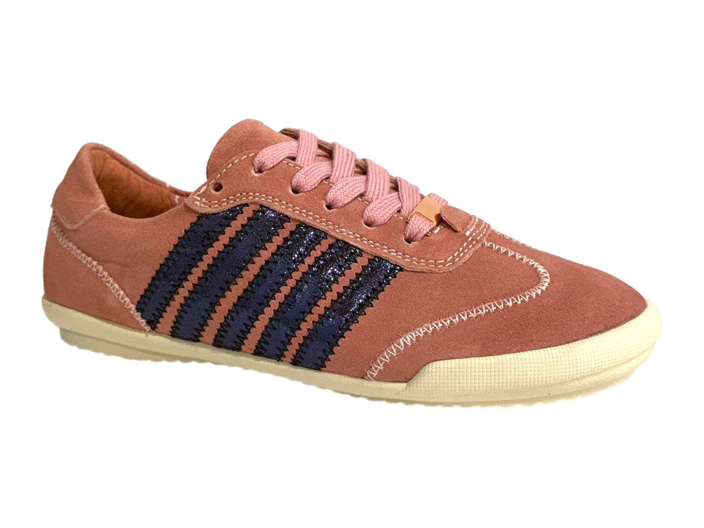 ALFIE & EVIE Jaddy - Rose Suede/ Navy Metallic