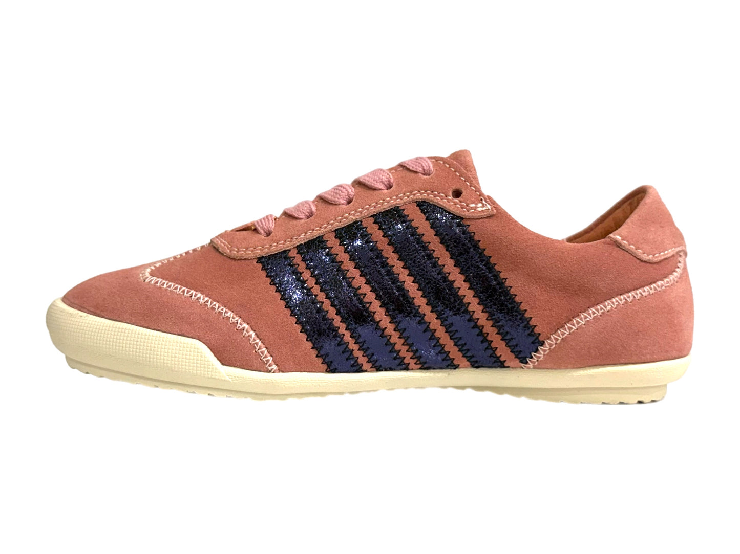 ALFIE & EVIE Jaddy - Rose Suede/ Navy Metallic