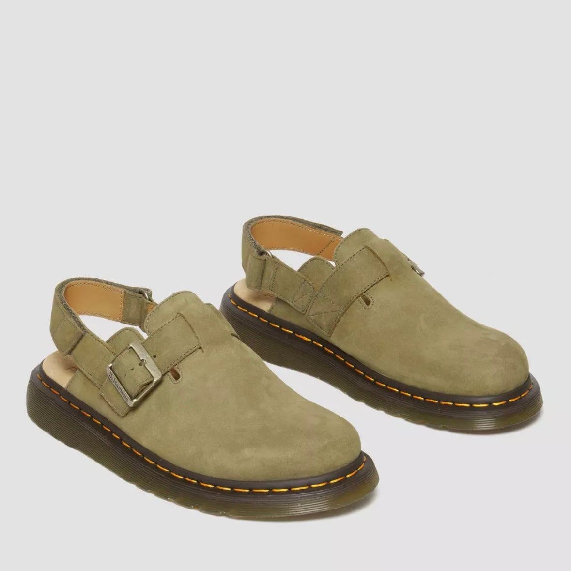 DR. MARTENS Jorge II Sling Back - Muted Olive Tumbled Nubuck