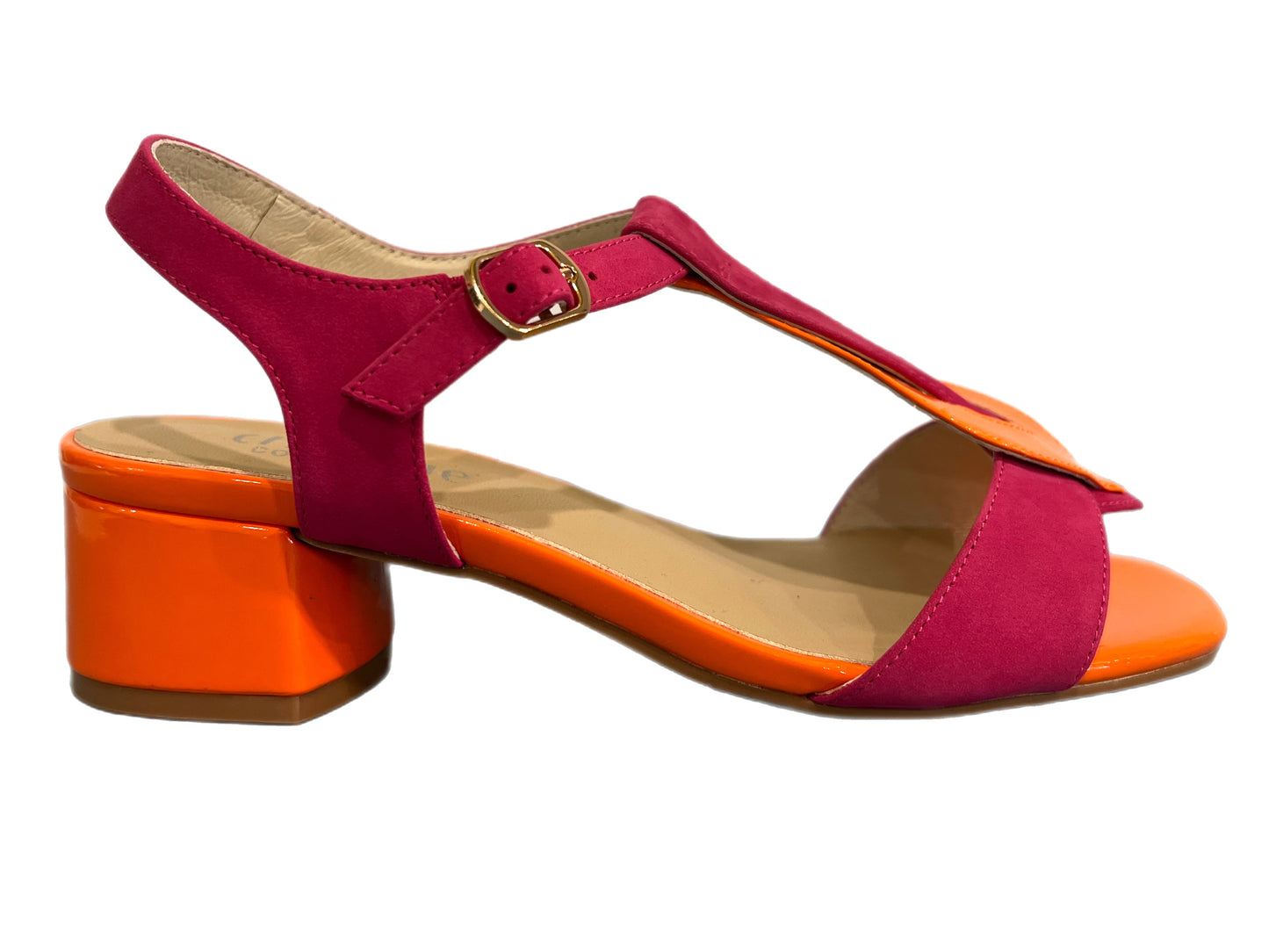 CHRISSIE Britton - Nubuck Fuchsia/Orange Patent Leather