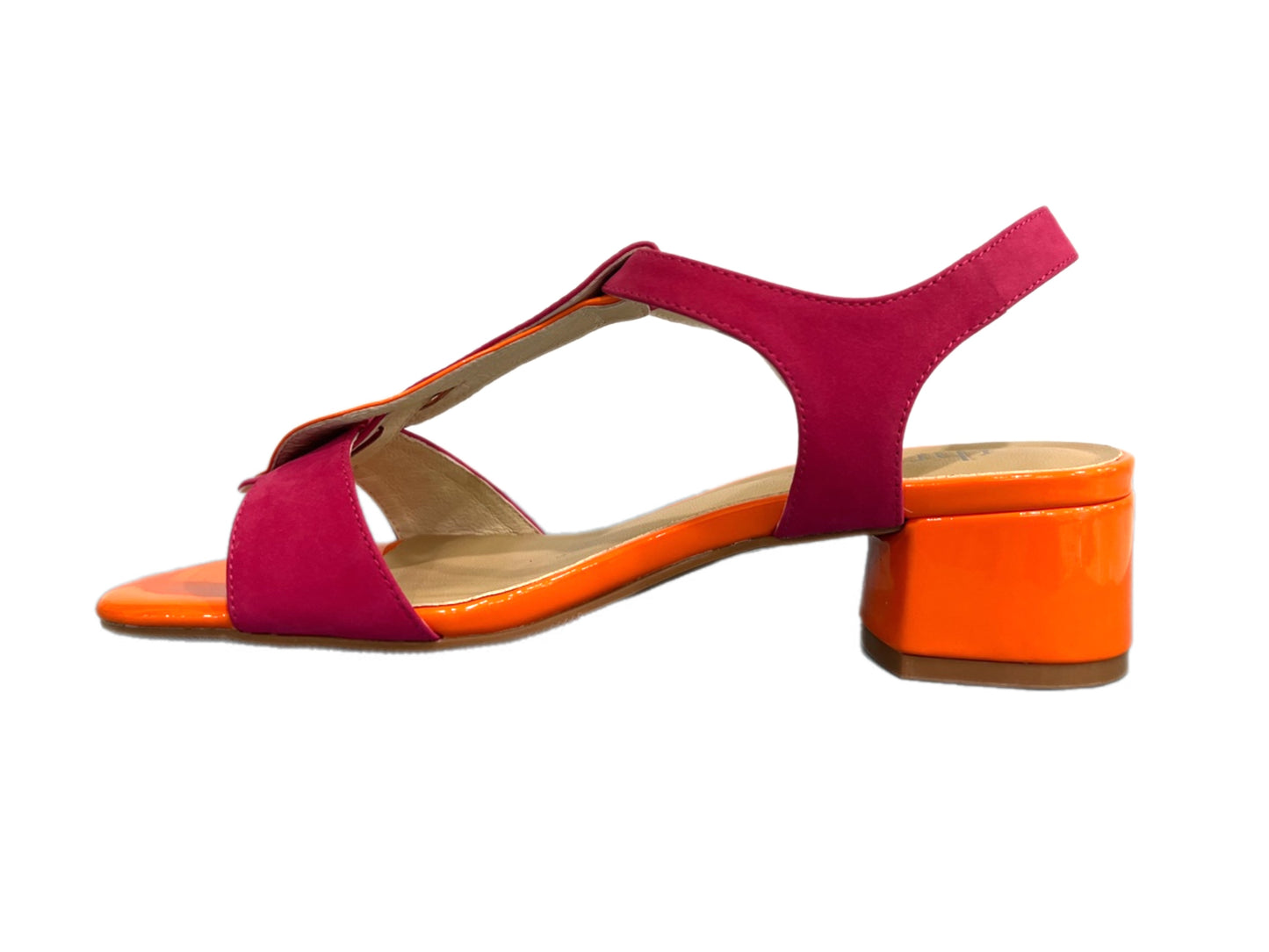 CHRISSIE Britton - Nubuck Fuchsia/Orange Patent Leather