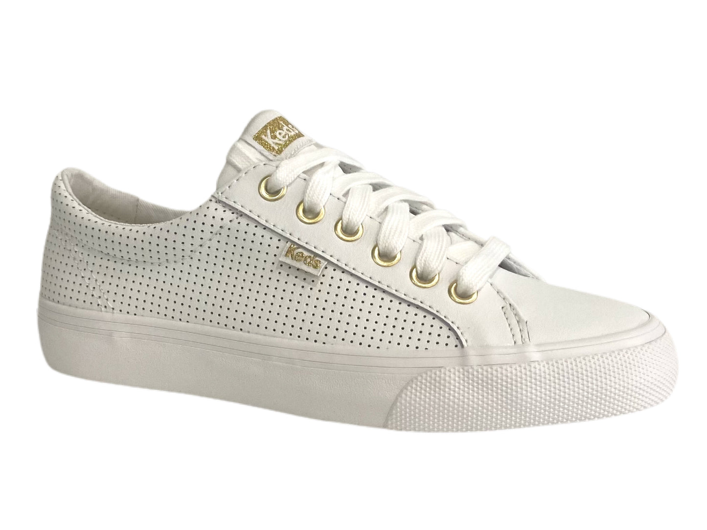 KEDS Jump Kick - White/Gold Leather
