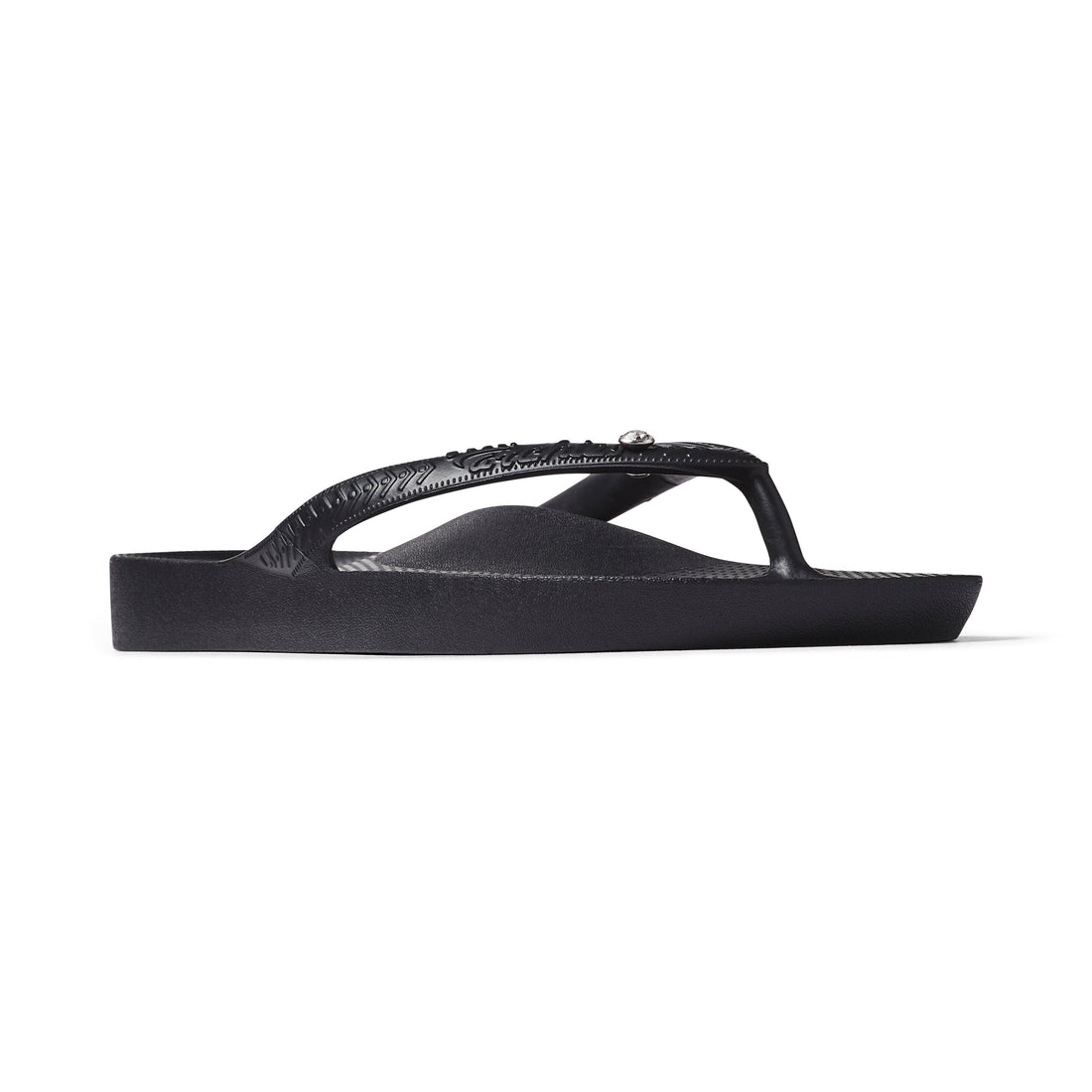 ARCHIES Arch Support Thongs - Black Crystal