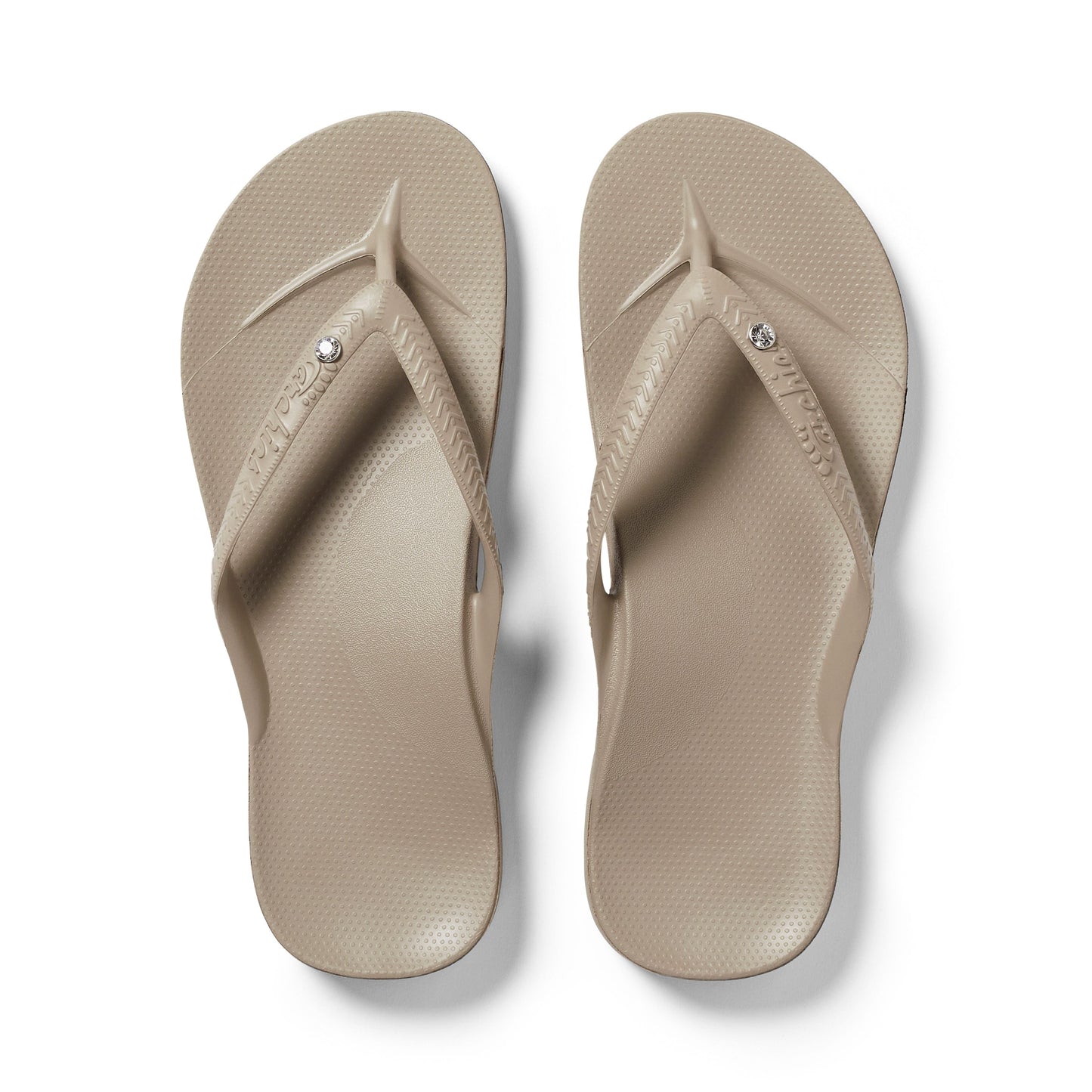 ARCHIES Arch Support Thongs - Taupe Crystal