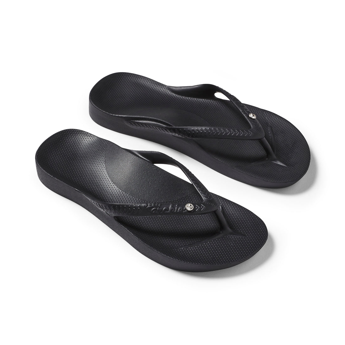 ARCHIES Arch Support Thongs - Black Crystal