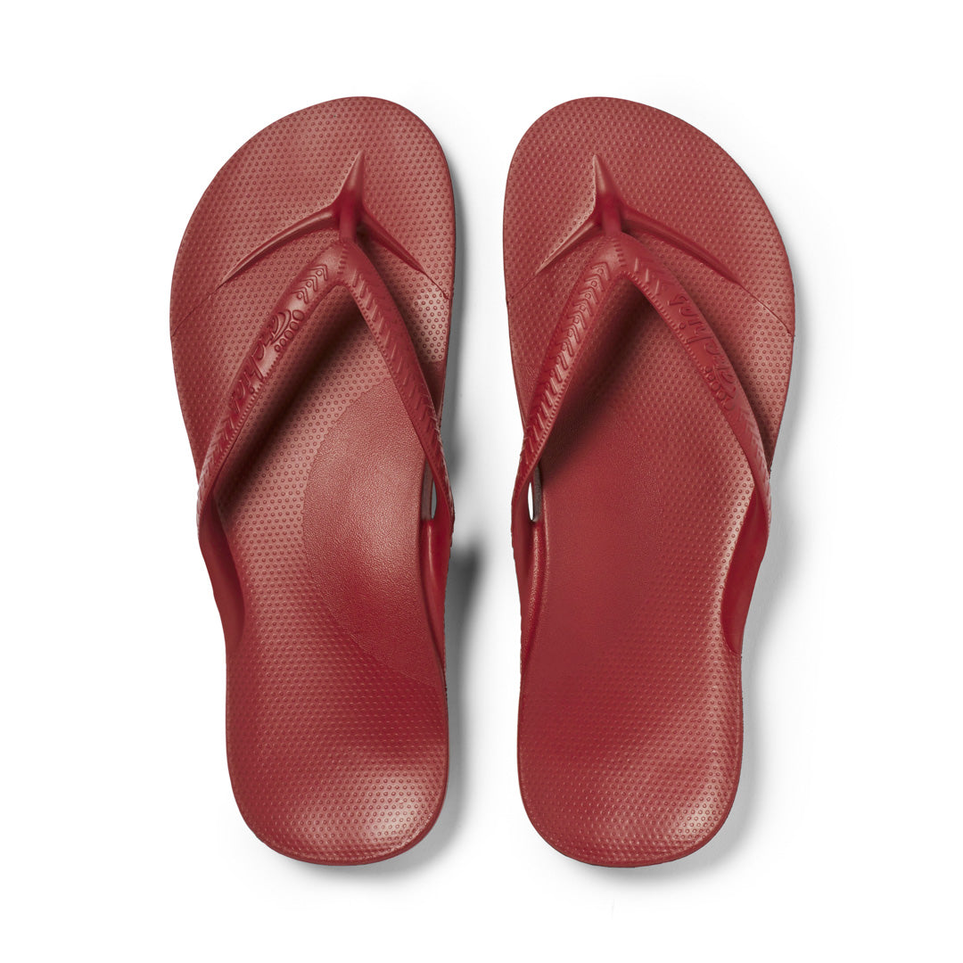ARCHIES Arch Support Thongs - Sangria Red