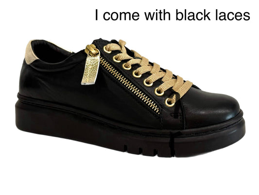 RILASSARE Tatter - Black/Gold Leather