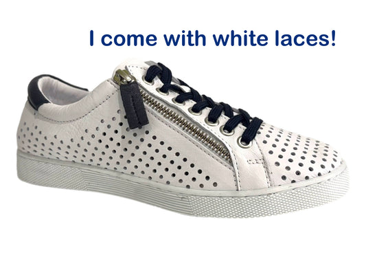 RILASSARE Temple - White/Navy Leather