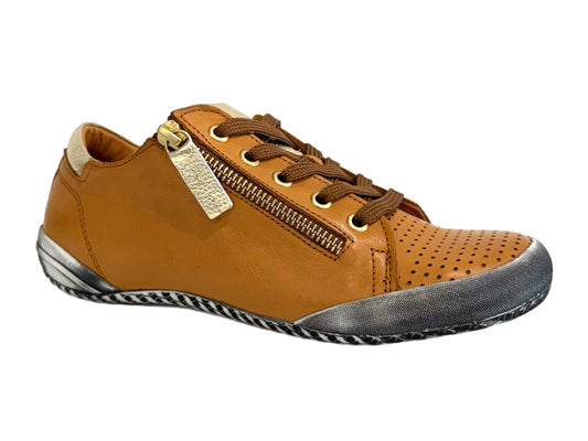 RILASSARE Tails - Cognac/Gold Leather