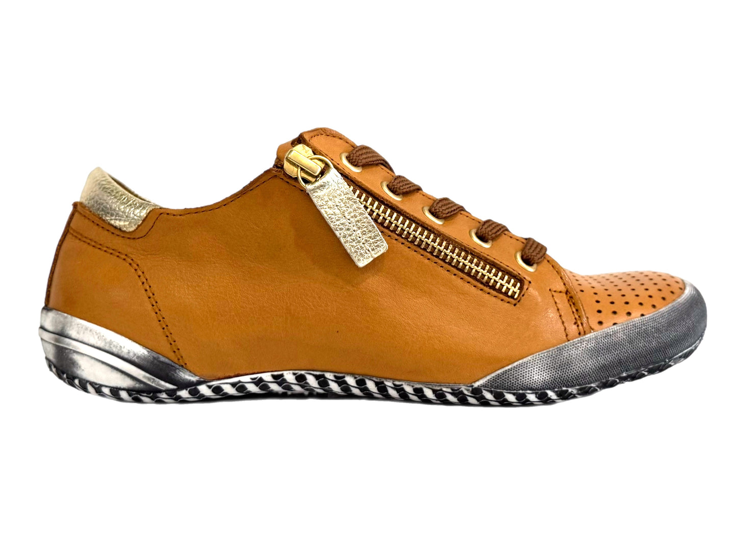 RILASSARE Tails - Cognac/Gold Leather