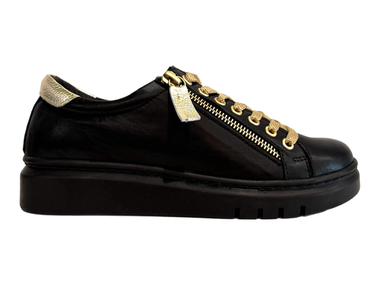 RILASSARE Tatter - Black/Gold Leather
