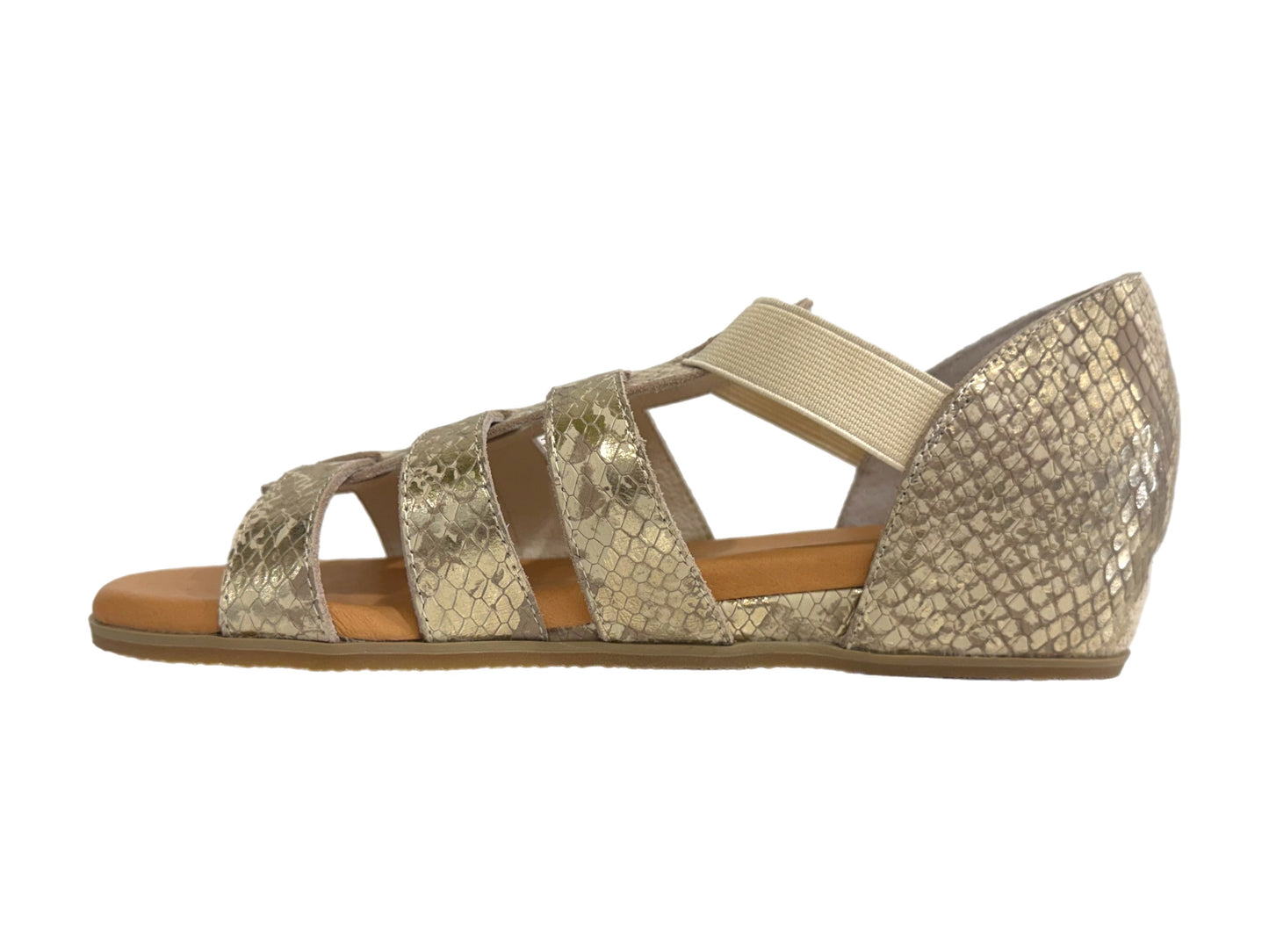 DJANGO & JULIETTE Hilde - Ivory and Gold Leather