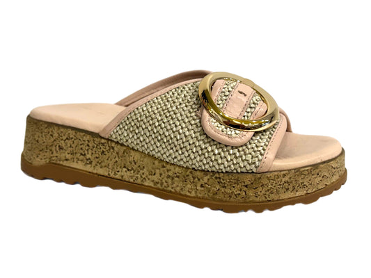 SALA Daisy - Pink Leather/Natural Raffia
