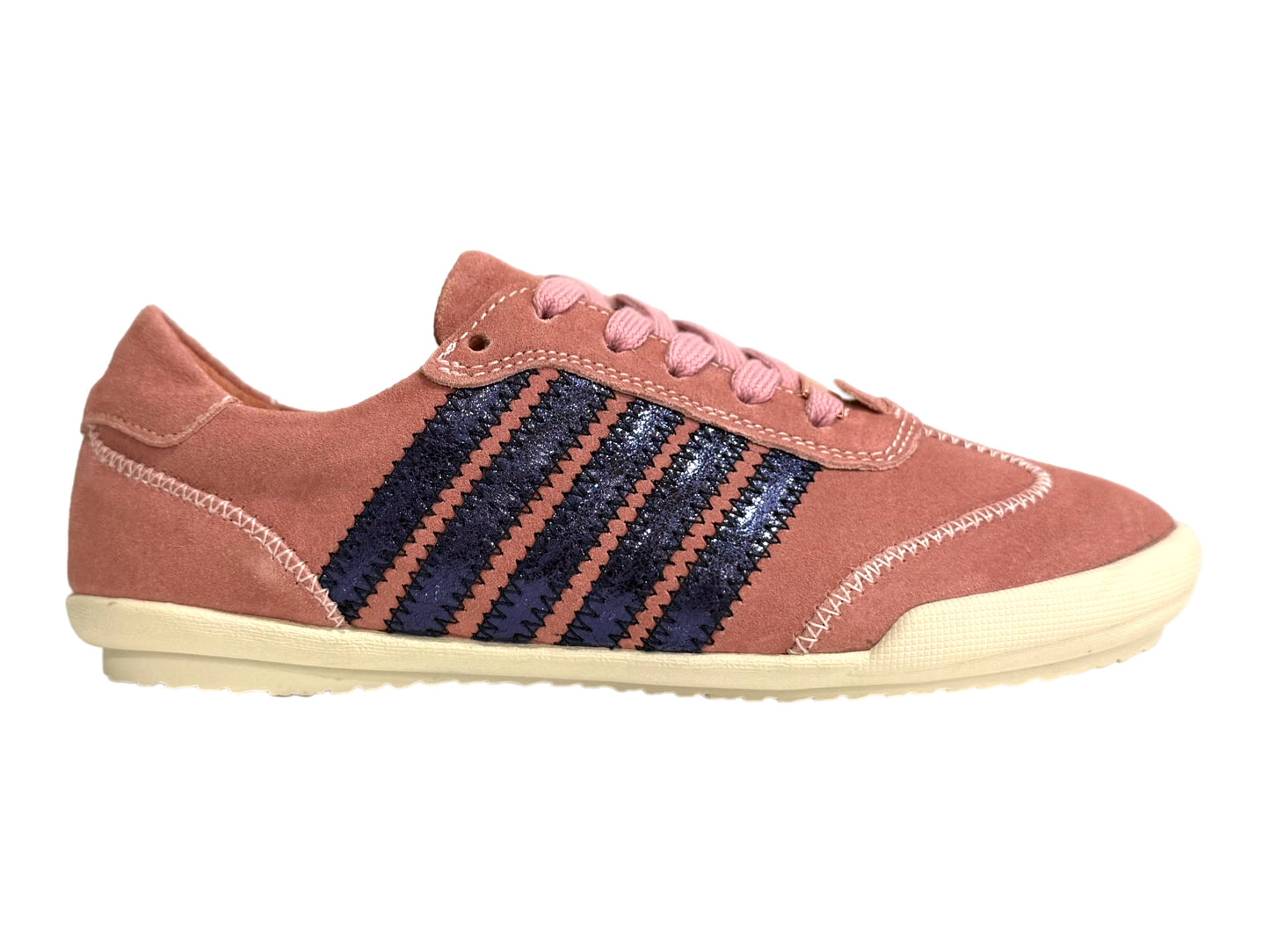 ALFIE & EVIE Jaddy - Rose Suede/ Navy Metallic