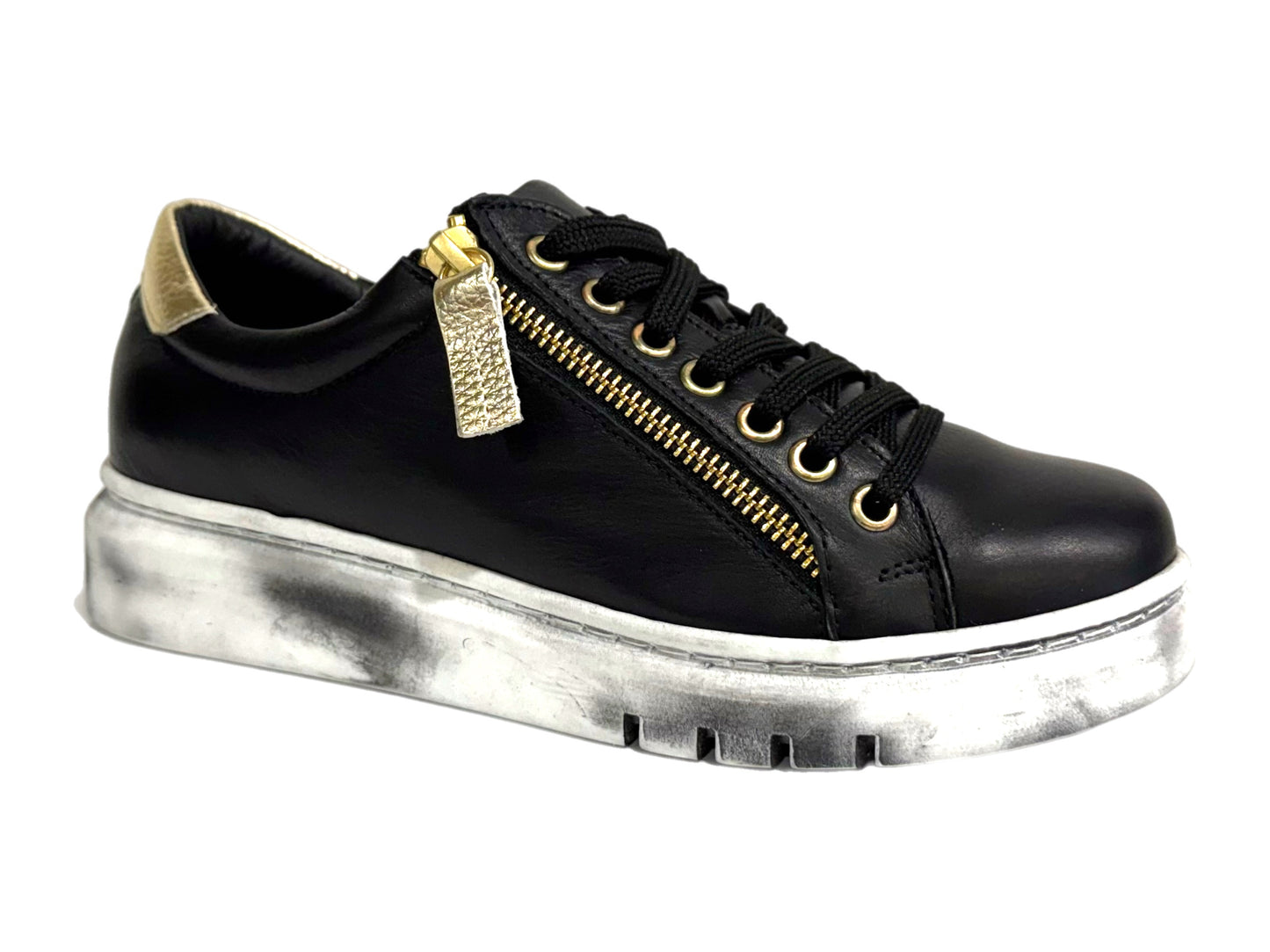 RILASSARE Tatter - Black/Gold Leather
