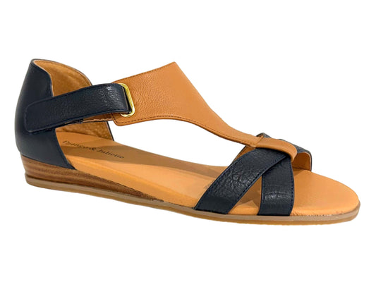 DJANGO & JULIETTE Hayzel - Navy/Dark Tan Leather