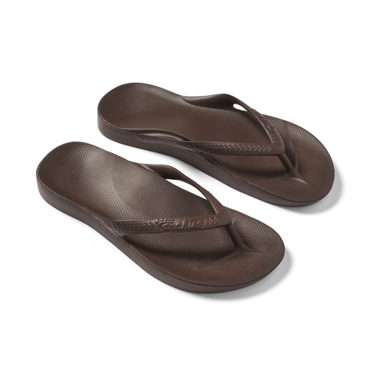 ARCHIES Arch Support Thongs - Chocolate Brown