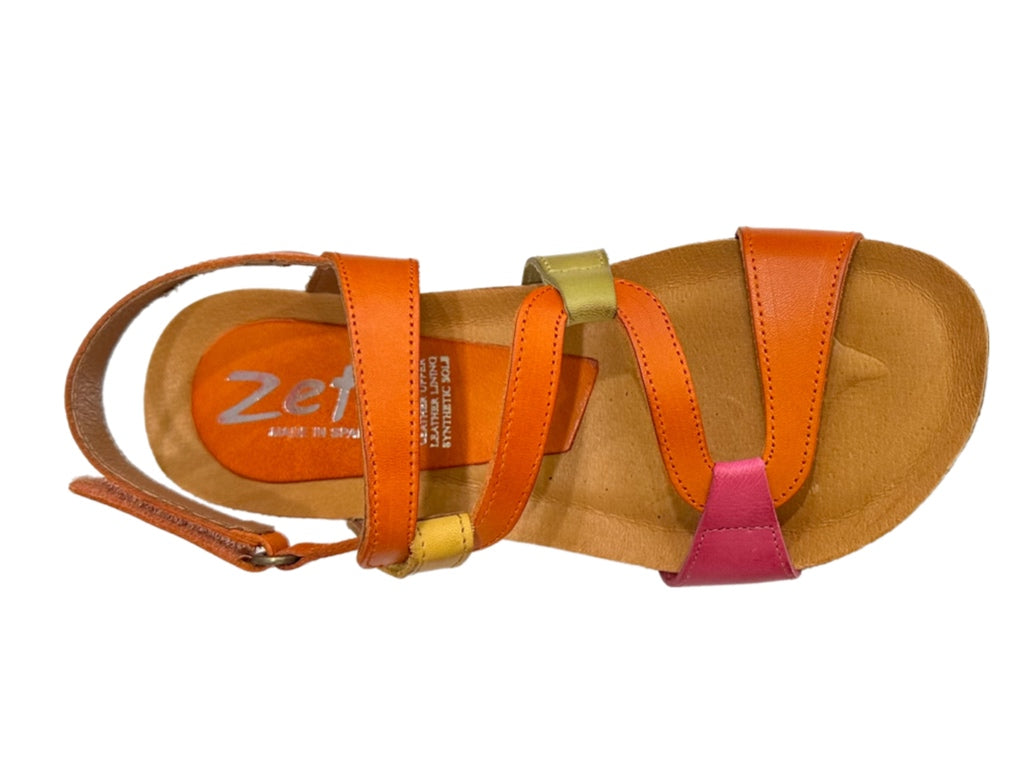 ZETA Osina - Fuchsia/Orange/Green Leather