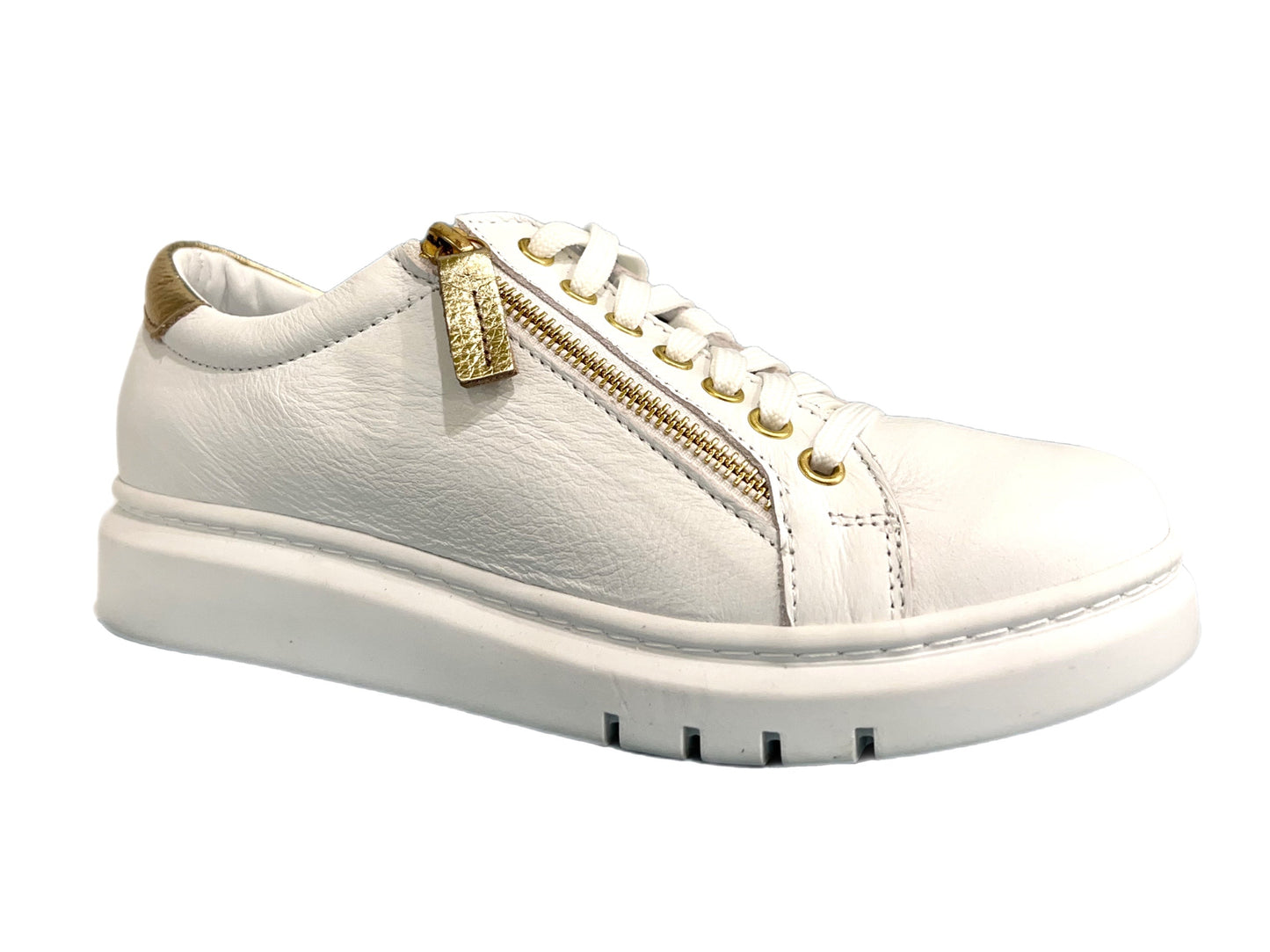 RILASSARE Tatter - White/Gold Leather