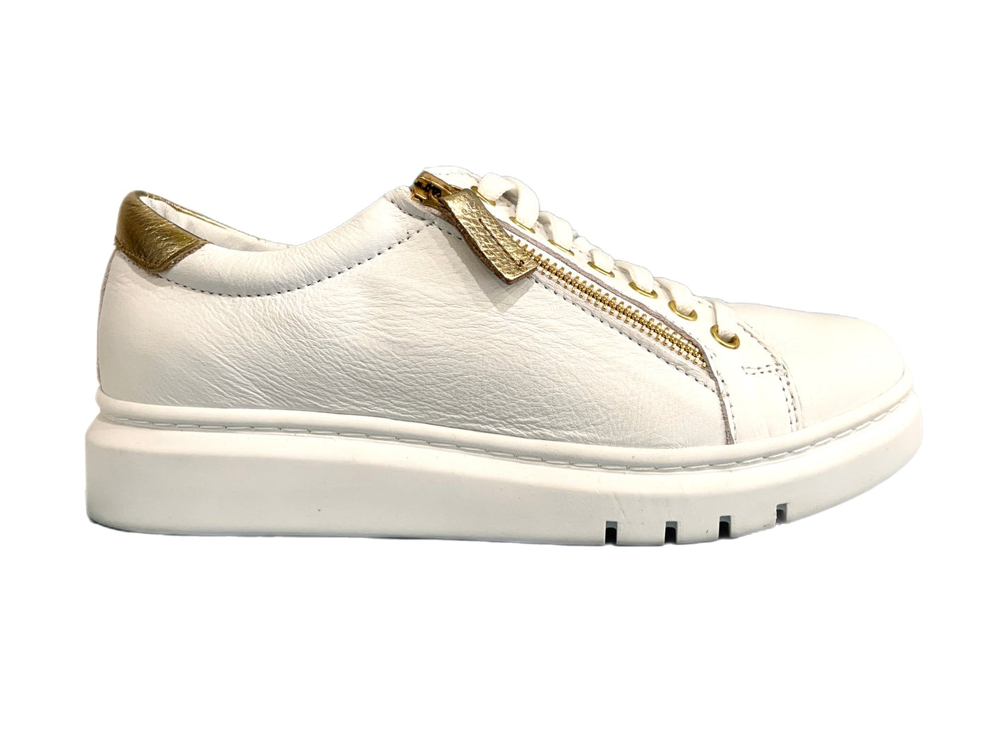 RILASSARE Tatter - White/Gold Leather