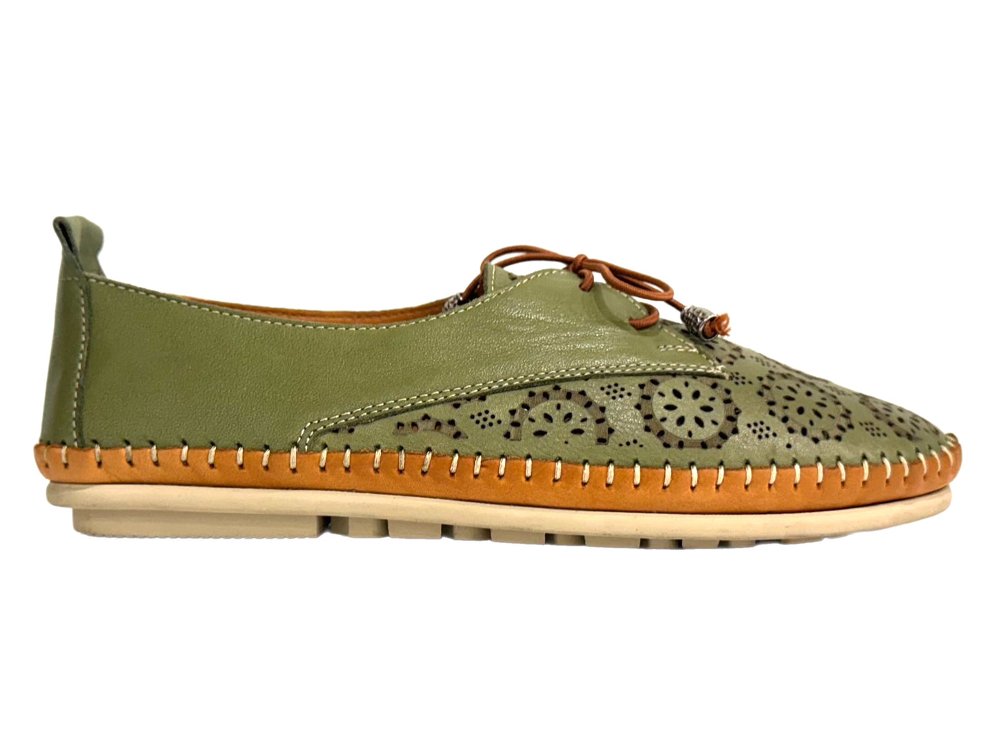 THYME & CO. Camila - Olive Leather